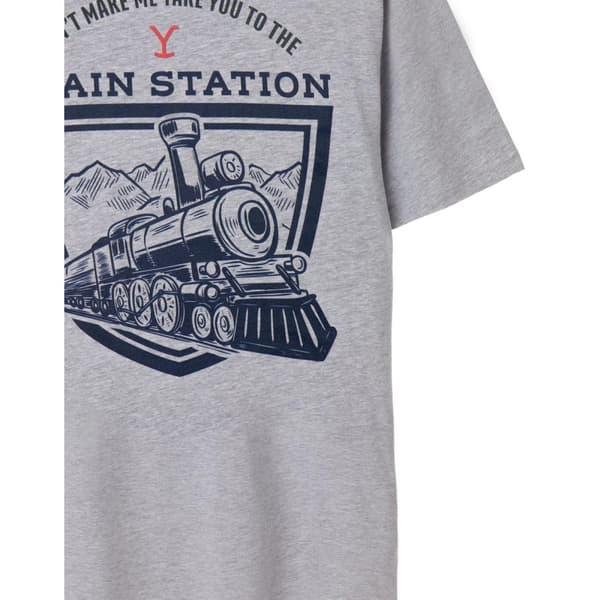 Yellowstone Mens Train Station Short-Sleeved T-Shirt