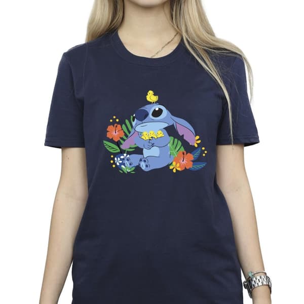 Disney Dam/Lillo & Stitch Birds Boyfriend T-shirt i bomull