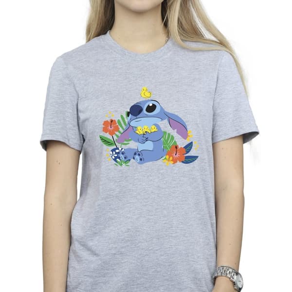 Disney Dam/Lillo & Stitch Birds Boyfriend T-shirt i bomull