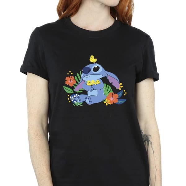 Disney Dam/Lillo & Stitch Birds Boyfriend T-shirt i bomull