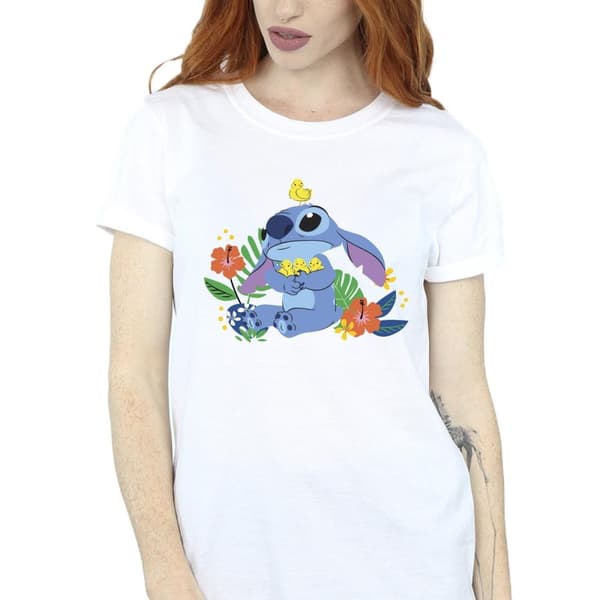 Disney Dam/Lillo & Stitch Birds Boyfriend T-shirt i bomull
