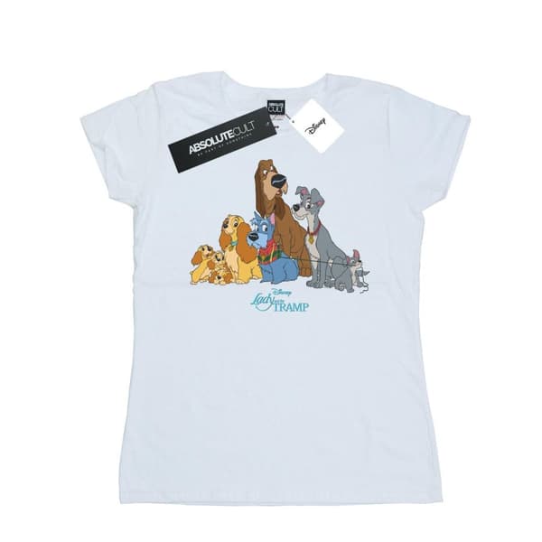 Disney Dam/Tjej - Lady And The Tramp - Klassisk grupp T-shirt i bomull
