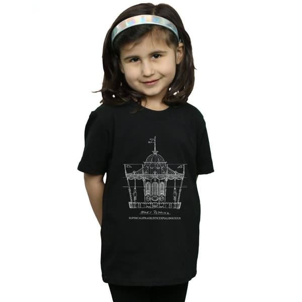 Disney Mary Poppins-karusellens skiss T-shirt i bomull för flickor