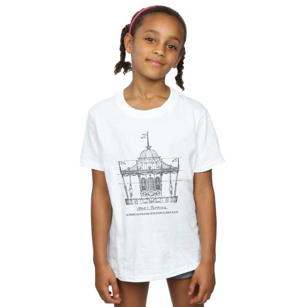 Disney Mary Poppins-karusellens skiss T-shirt i bomull för flickor