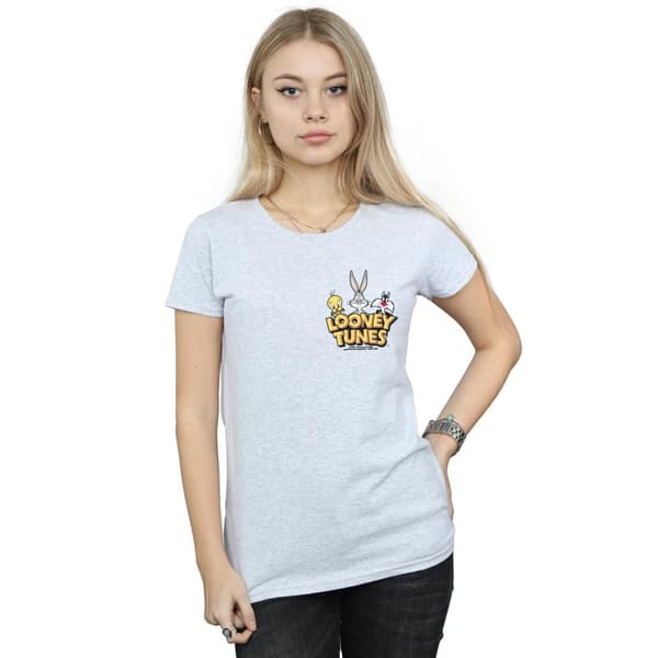 Looney Tunes Gruppens t-shirt i bomull med fuskficka för damer/damer