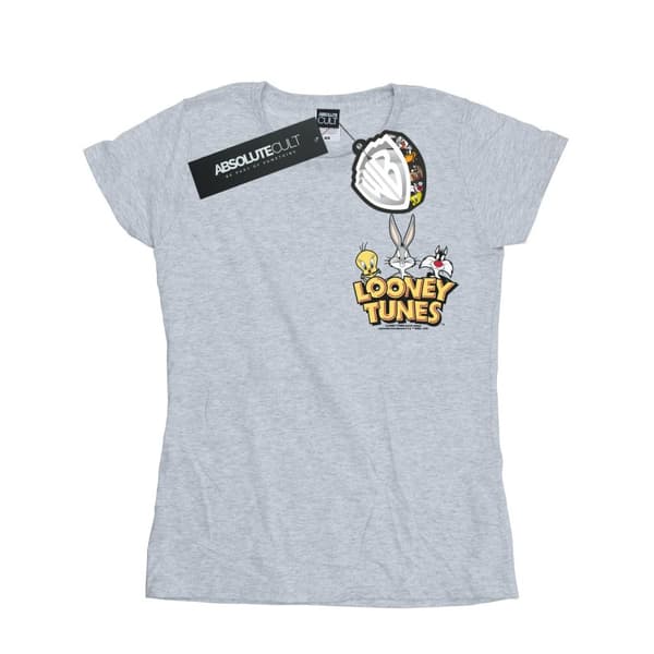 Looney Tunes Gruppens t-shirt i bomull med fuskficka för damer/damer