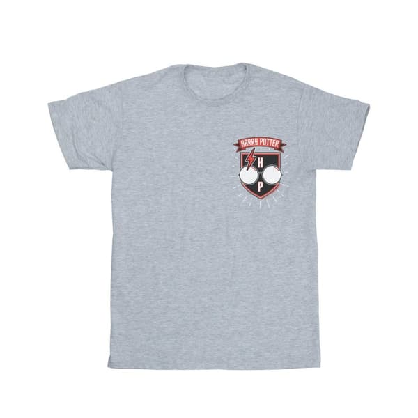 Harry Potter Girls Toon Glasses Pocket Cotton T-Shirt Sports Grey 9-11 Years