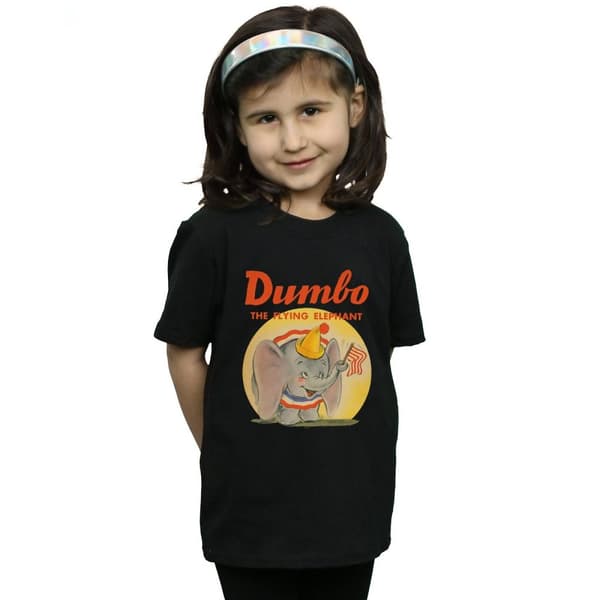 Disney T-shirt i bomull med Dumbo-flygande elefant för flickor