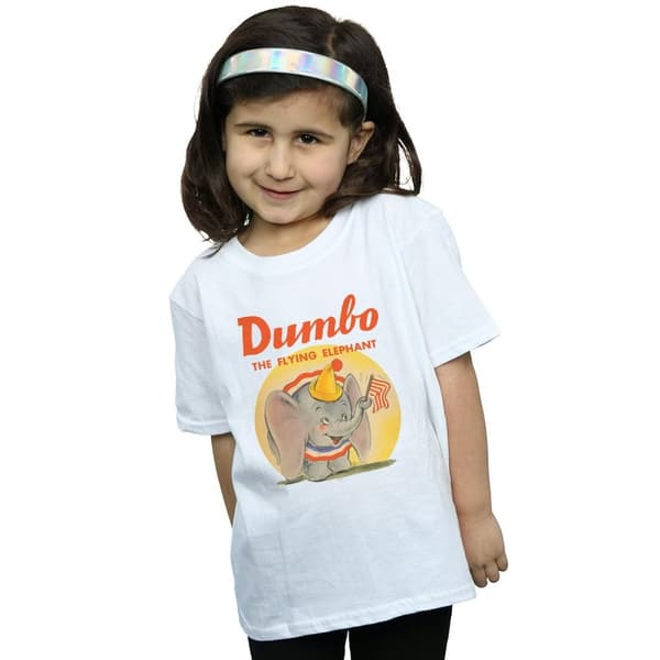 Disney T-shirt i bomull med Dumbo-flygande elefant för flickor