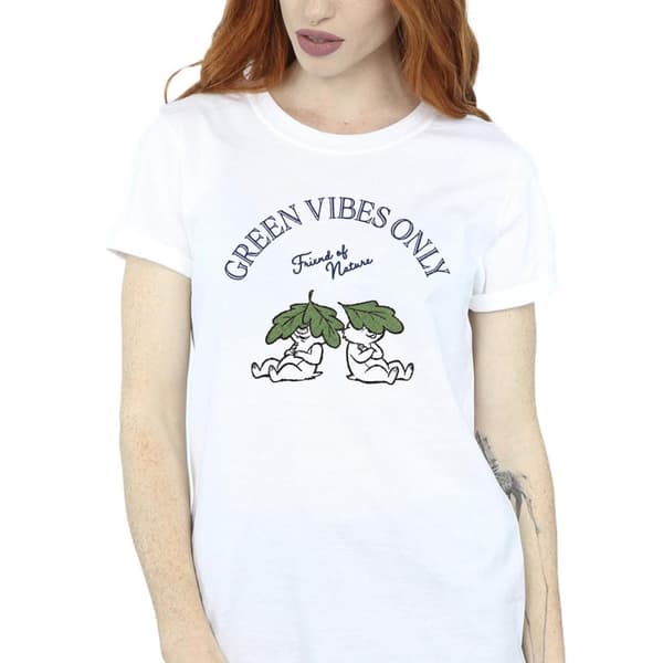 Disney Womens/Ladies Chip ´n Dale Green Vibes Only Cotton Boyfriend T-Shirt