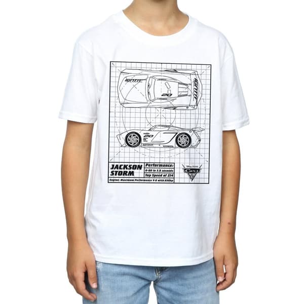 Disney Boys Cars Jackson Storm Blueprint T-Shirt