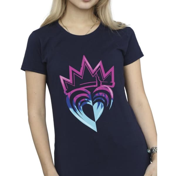 Disney Womens/Ladies Descendants Pink Crown Cotton T-Shirt