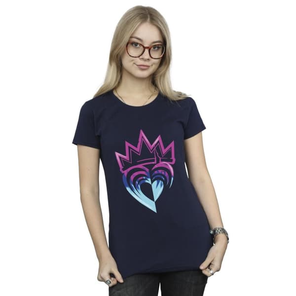 Disney Womens/Ladies Descendants Pink Crown Cotton T-Shirt