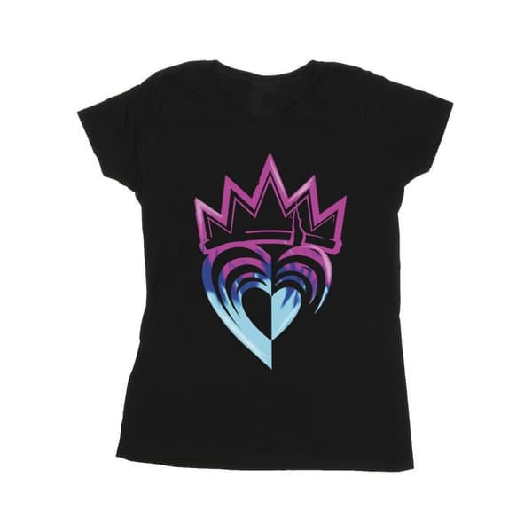 Disney Womens/Ladies Descendants Pink Crown Cotton T-Shirt Black M