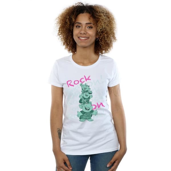Disney Womens/Ladies Frozen Trolls Rock On Cotton T-Shirt