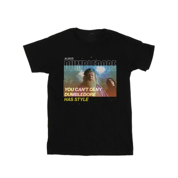 Harry Potter Womens/Ladies Dumbledore Style Cotton Boyfriend T-Shirt Black S