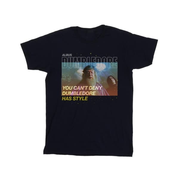 Harry Potter Womens/Ladies Dumbledore Style Cotton Boyfriend T-Shirt Navy Blue S
