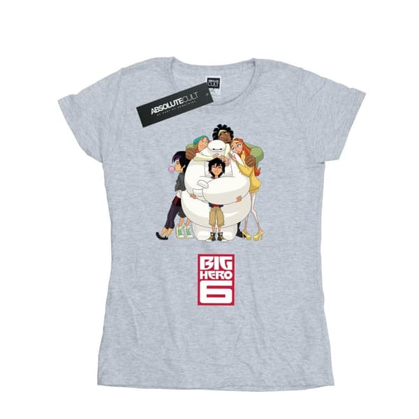 Disney Womens/Ladies Big Hero 6 Baymax Hug Cotton T-Shirt Sports Grey L