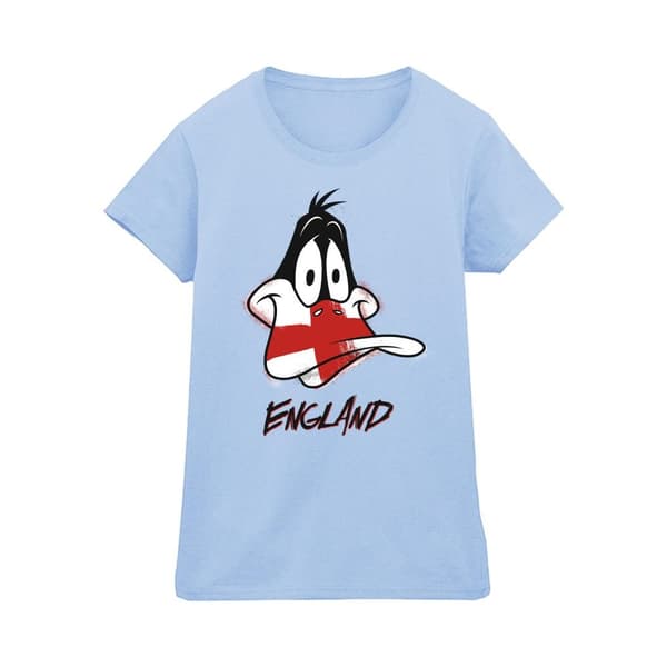 Looney Tunes Womens/Ladies Daffy England Face Cotton T-Shirt