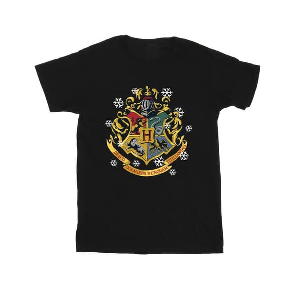 Harry Potter Girls Christmas Crest Cotton T-Shirt