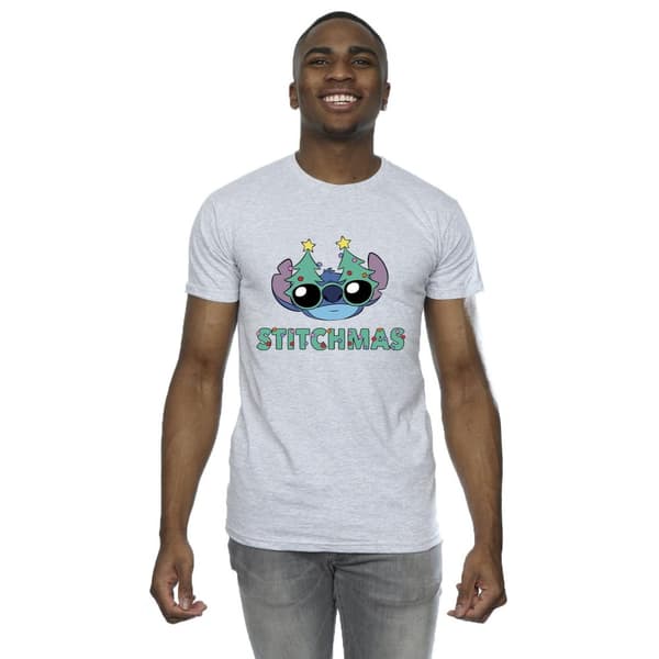 Disney Mens Lilo & Stitch Stitchmas Glasses T-Shirt