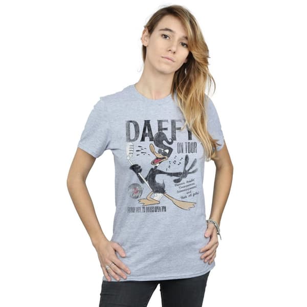 Looney Tunes Womens/Ladies Daffy Duck Concert Cotton Boyfriend T-Shirt