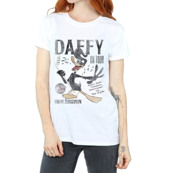 Looney Tunes Womens/Ladies Daffy Duck Concert Cotton Boyfriend T-Shirt
