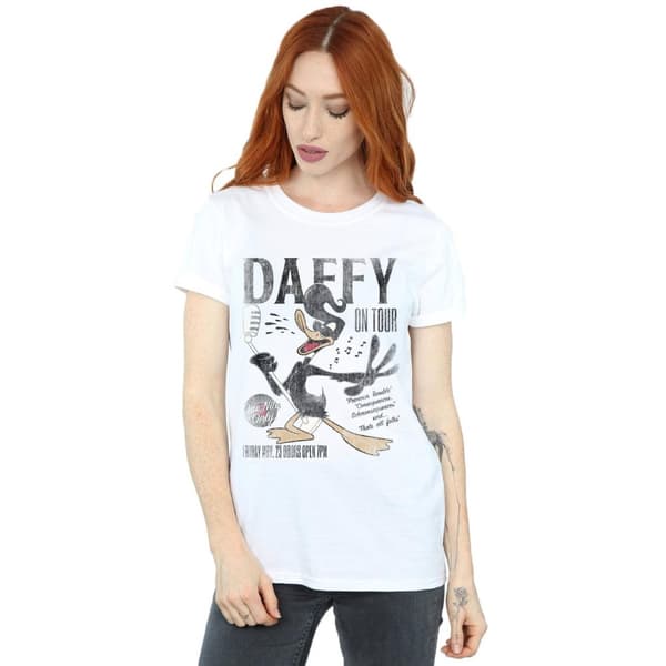 Looney Tunes Womens/Ladies Daffy Duck Concert Cotton Boyfriend T-Shirt