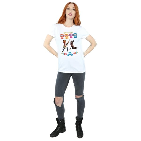Disney Dam/Tjej Coco Miguel Logo Bomull Boyfriend T-shirt