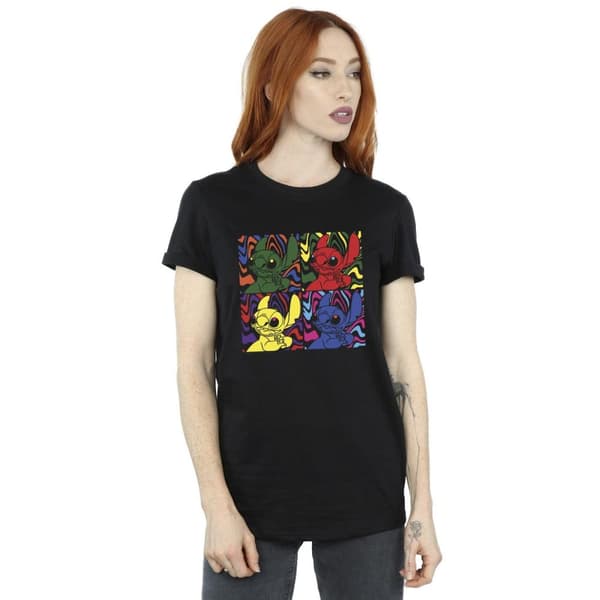 Disney Dam/Lillo & Stitch Pop Art Boyfriend T-shirt i bomull