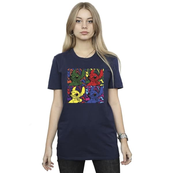 Disney Dam/Lillo & Stitch Pop Art Boyfriend T-shirt i bomull
