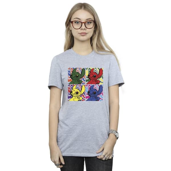 Disney Dam/Lillo & Stitch Pop Art Boyfriend T-shirt i bomull