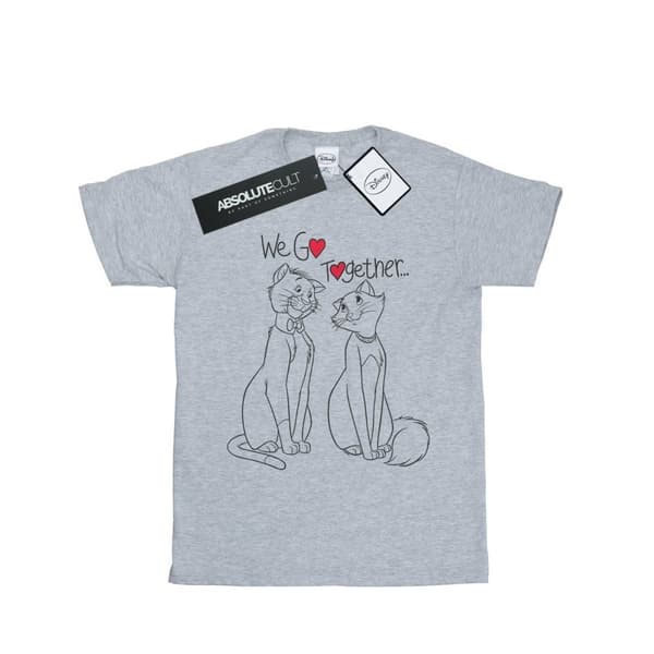 Disney Dam/Tjej Aristocats We Go Together Bomull Boyfriend T-shirt
