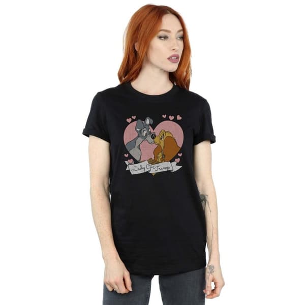 Disney Dam/Tjej Lady And The Tramp Love Boyfriend T-shirt i bomull