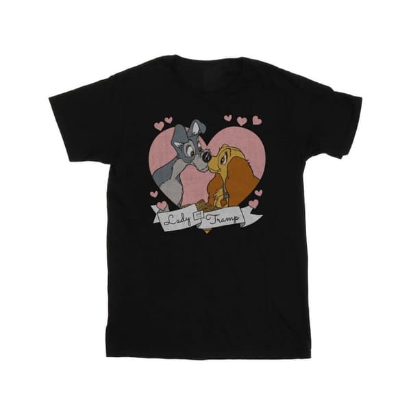 Disney Dam/Tjej Lady And The Tramp Love Boyfriend T-shirt i bomull