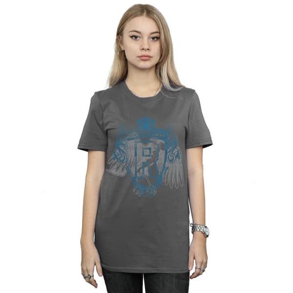 Harry Potter Dam/Lady Ravenclaw Raven Crest Boyfriend T-shirt i bomull