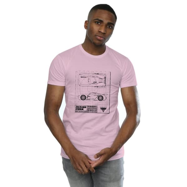 Disney Mens Cars Jackson Storm Blueprint T-Shirt