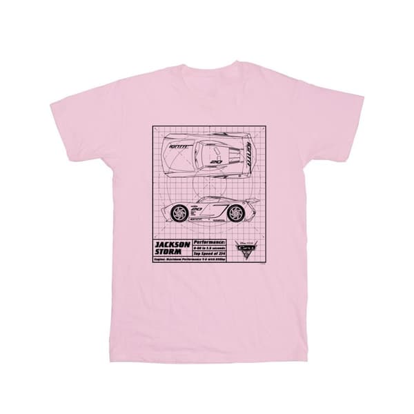 Disney Mens Cars Jackson Storm Blueprint T-Shirt