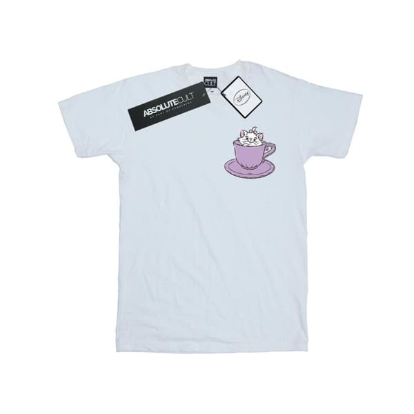 Disney Dam/Tjej Aristocats Marie In Cup Brösttryck Bomull Boyfriend T-shirt
