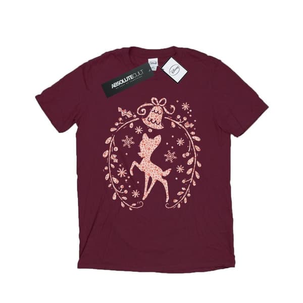 Disney Dam/Tjej Bambi Julkrans Bomull Boyfriend T-shirt