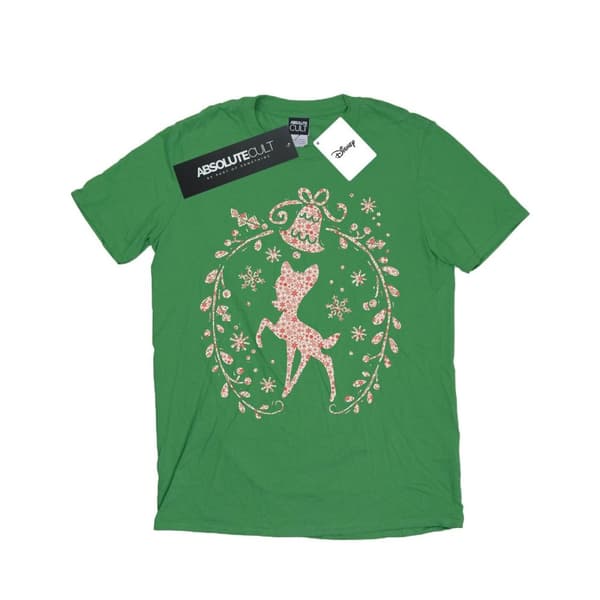 Disney Dam/Tjej Bambi Julkrans Bomull Boyfriend T-shirt