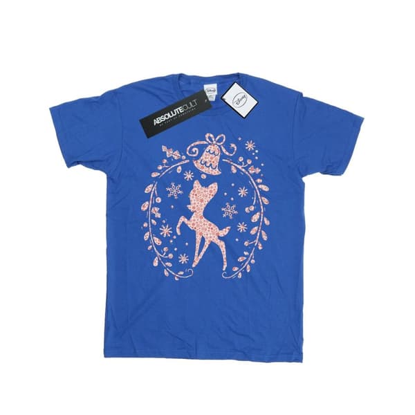 Disney Dam/Tjej Bambi Julkrans Bomull Boyfriend T-shirt