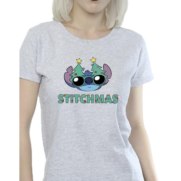 Disney Womens/Ladies Lilo & Stitch Stitchmas Glasses Cotton T-Shirt