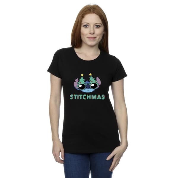 Disney Dam/Tjej Lilo & Stitch Stitchmas Glasögon Bomulls-T-shirt