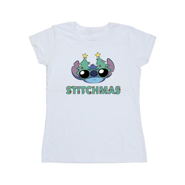Disney Womens/Ladies Lilo & Stitch Stitchmas Glasses Cotton T-Shirt