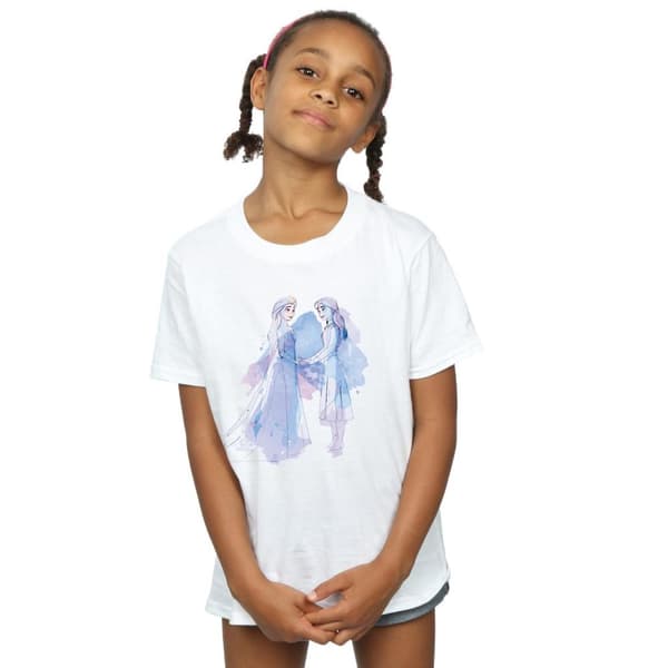 Disney Girls Frozen 2 Elsa Anna Sisters Sketch Cotton T-Shirt