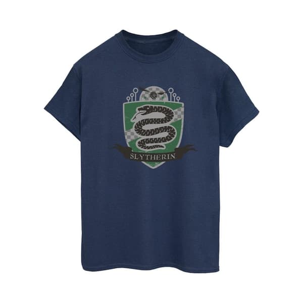 Harry Potter Womens/Ladies Slytherin Chest Badge Cotton Boyfriend T-Shirt