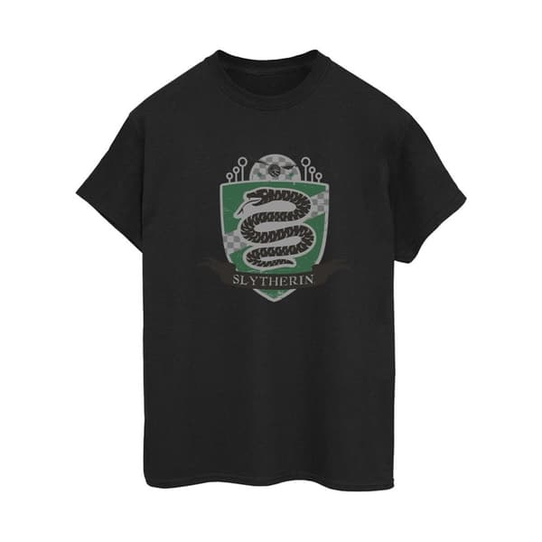 Harry Potter Womens/Ladies Slytherin Chest Badge Cotton Boyfriend T-Shirt