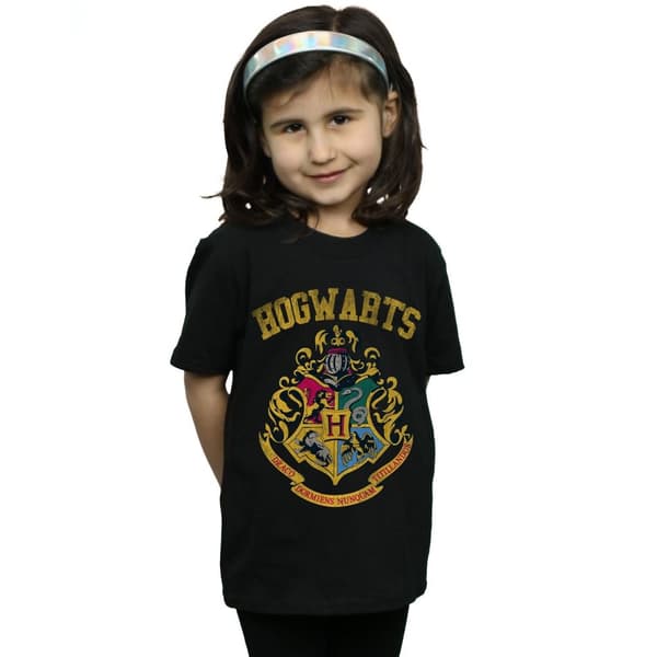 Harry Potter Girls Filled Crest Varsity Cotton T-Shirt