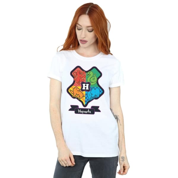 Harry Potter Dam/Tjej Hogwarts Junior Crest Boyfriend T-shirt i bomull